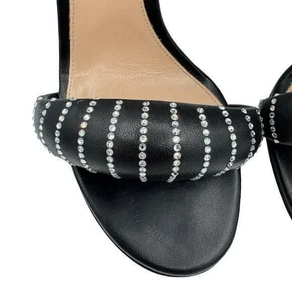 Gianvito Rossi Bijoux Crystal Puffy Nappa Black 105mm Sandals Size 8.5 - Picture 9 of 13